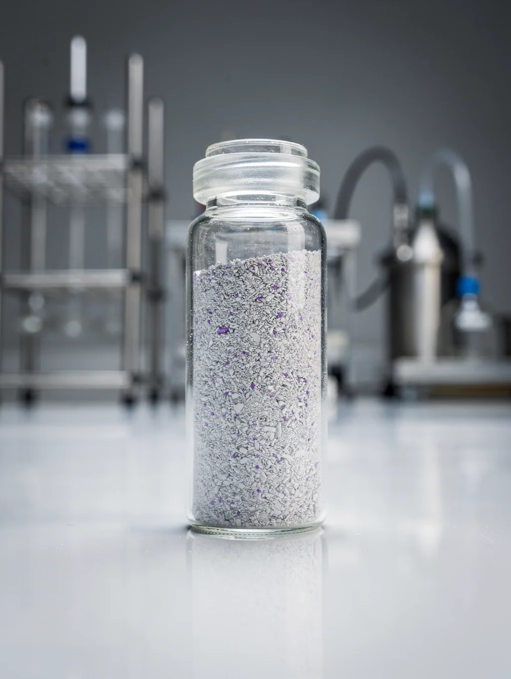 High-purity research specimen in borosilicate glass vial